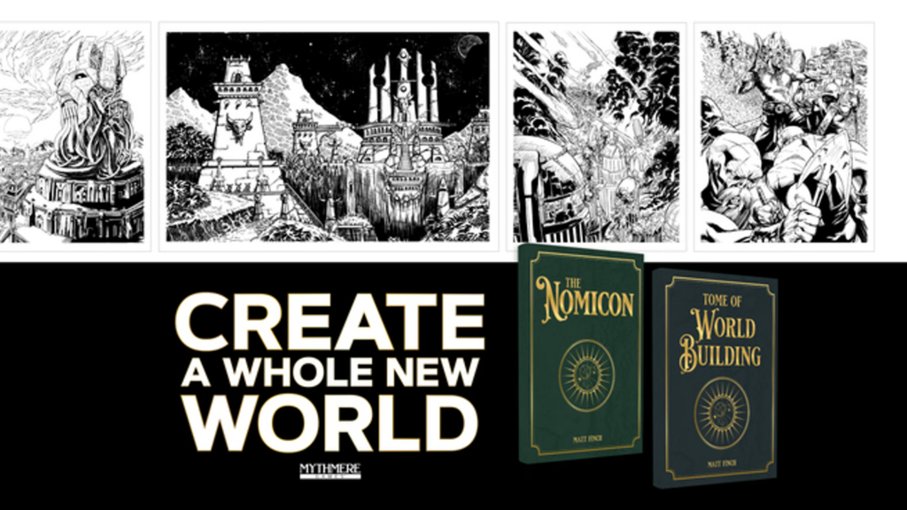 Banner van de Mythmere Kickstarter waar de Tome of Worldbuilding uit voorkomt